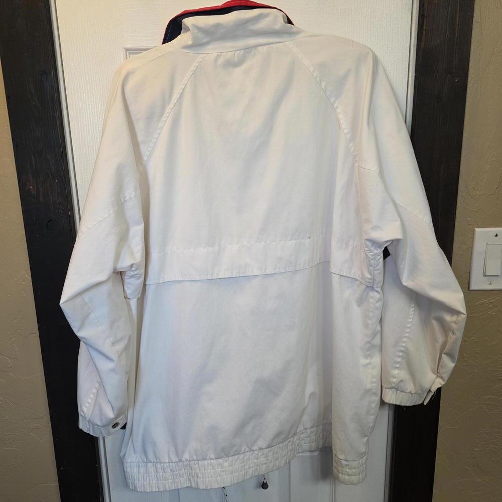 Vintage Mariel White Women's Jacket with Red and Navy Accents, Size 20W - Picture 7 of 9